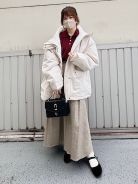 「アイテム（ブルゾン）」を使った、てぃるさん（レディース・158cm）の冬コーディネート