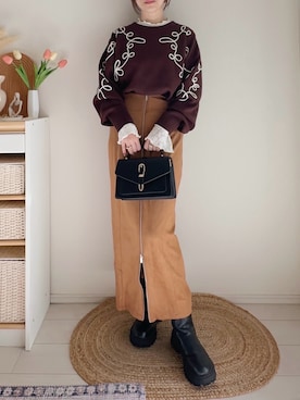 「tiptop」｜「アイテム（スカート）」を使った、てぃるさん（レディース・158cm）の秋コーディネート