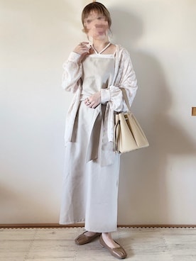 「レイヤードスタイル」｜「しまむら（シマムラ）のアイテム（キャミソール）」を使った、てぃるさん（レディース・158cm）の夏コーディネート