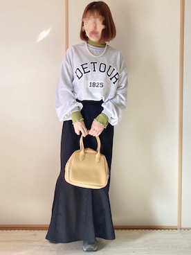 「メロートップス」｜「アイテム（アクセサリー）」を使った、てぃるさん（レディース・158cm）の冬コーディネート