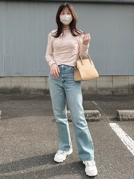 「しまむら（シマムラ）のアイテム（ハンドバッグ）」を使った、てぃるさん（レディース・158cm）の春コーディネート