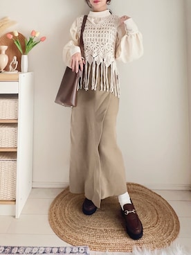 「しまむら（シマムラ）のアイテム」を使った、てぃるさん（レディース・158cm）の秋コーディネート