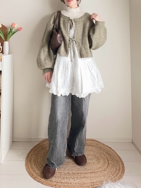 「アイテム（ワンピース/ドレス）」を使った、てぃるさん（レディース・158cm）の冬コーディネート