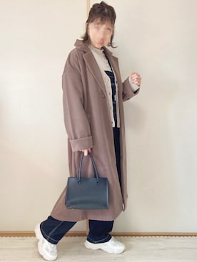 「GRL（グレイル）のアイテム（チェスターコート）」を使った、てぃるさん（レディース・158cm）の冬コーディネート