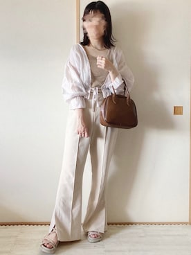 「Avail（アベイル）のアイテム（スラックス）」を使った、てぃるさん（レディース・158cm）の夏コーディネート