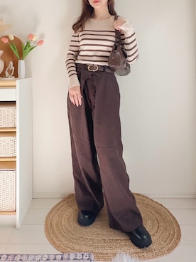 「しまむら（シマムラ）のアイテム」を使った、てぃるさん（レディース・158cm）の秋コーディネート