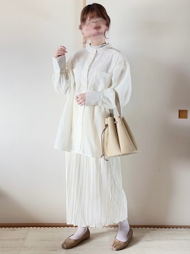 「メロートップス」｜「アイテム（ハンドバッグ）」を使った、てぃるさん（レディース・158cm）の春コーディネート