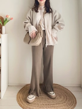 「しまむら（シマムラ）のアイテム」を使った、てぃるさん（レディース・158cm）の秋コーディネート