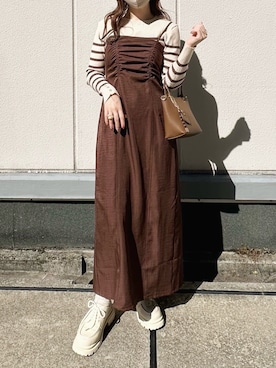 「キャミワンピ」｜てぃるさん（レディース・158cm）の秋コーディネート