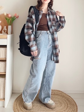 「WEGO（ウィゴー）のアイテム（バックパック/リュック）」を使った、てぃるさん（レディース・158cm）の夏コーディネート