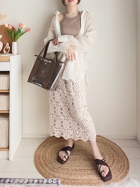 「アイテム（シャツ/ブラウス）」を使った、てぃるさん（レディース・158cm）の夏コーディネート