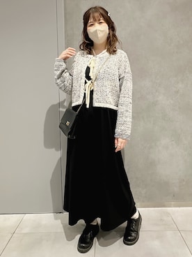 「レイヤードスタイル」｜「しまむら（シマムラ）のアイテム（キャミソール）」を使った、てぃるさん（レディース・158cm）の春コーディネート