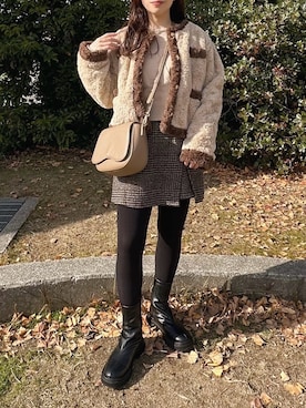 「tiptop（ティップトップ）のアイテム」を使った、てぃるさん（レディース・158cm）の冬コーディネート