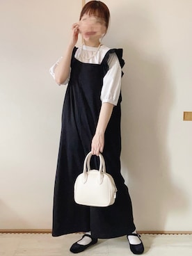 「ISOOK（アイスー）のアイテム（オールインワン・サロペット）」を使った、てぃるさん（レディース・158cm）の秋コーディネート