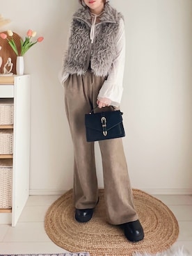 「しまむら（シマムラ）のアイテム」を使った、てぃるさん（レディース・158cm）の秋コーディネート