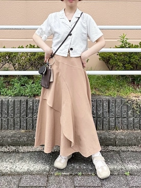 「しまむら（シマムラ）のアイテム（トップス）」を使った、てぃるさん（レディース・158cm）の夏コーディネート
