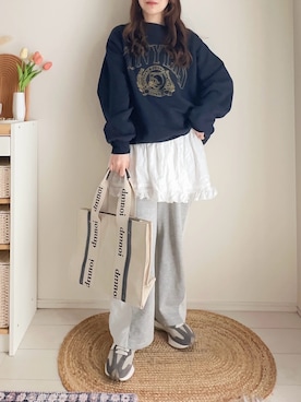 「しまむら（シマムラ）のアイテム」を使った、てぃるさん（レディース・158cm）の春コーディネート