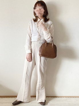 「Avail（アベイル）のアイテム（スラックス）」を使った、てぃるさん（レディース・158cm）の秋コーディネート