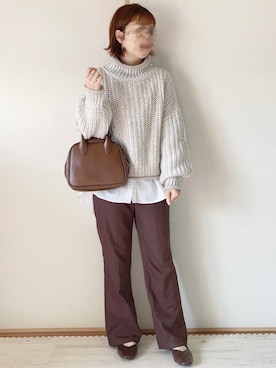 「apres jour（アプレジュール）のアイテム（スラックス）」を使った、てぃるさん（レディース・158cm）の秋コーディネート