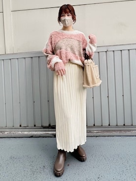 「tiptop」｜「アイテム（レインシューズ）」を使った、てぃるさん（レディース・158cm）の冬コーディネート