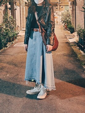 「アイテム（その他シューズ、ホワイト系）」を使った、Rachel Liさん（レディース・155cm）の冬コーディネート