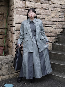 「アイテム（テーラードジャケット）」を使った、モﾁｬﾝ / rumi さん（レディース・146cm・20代）の秋コーディネート