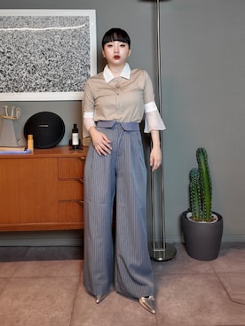 「アイテム（スラックス）」を使った、モﾁｬﾝ / rumi さん（レディース・146cm・20代）の夏コーディネート