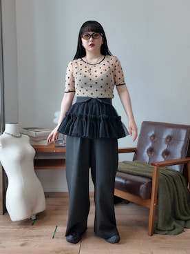 「アイテム（Tシャツ/カットソー）」を使った、モﾁｬﾝ / rumi さん（レディース・146cm・20代）の夏コーディネート