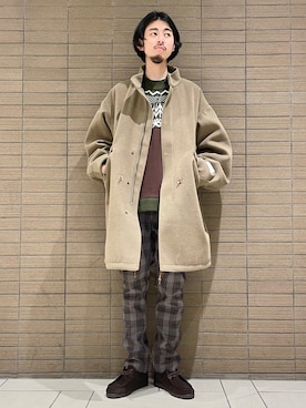 「チェック柄に恋してる」｜「アイテム（スウェット）」を使った、Naoki Shuzuiさん（メンズ・178cm）の冬コーディネート