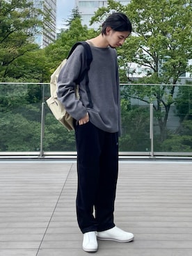 「B:MING by BEAMS（ビーミングバイビームス）のアイテム（ニット/セーター）」を使った、Naoki Shuzuiさん（メンズ・178cm）の夏コーディネート