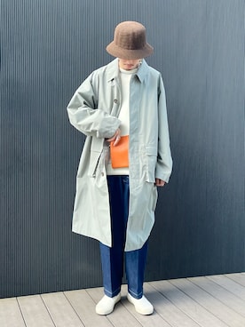 「アイテム（ステンカラーコート）」を使った、Naoki Shuzuiさん（メンズ・178cm）の冬コーディネート