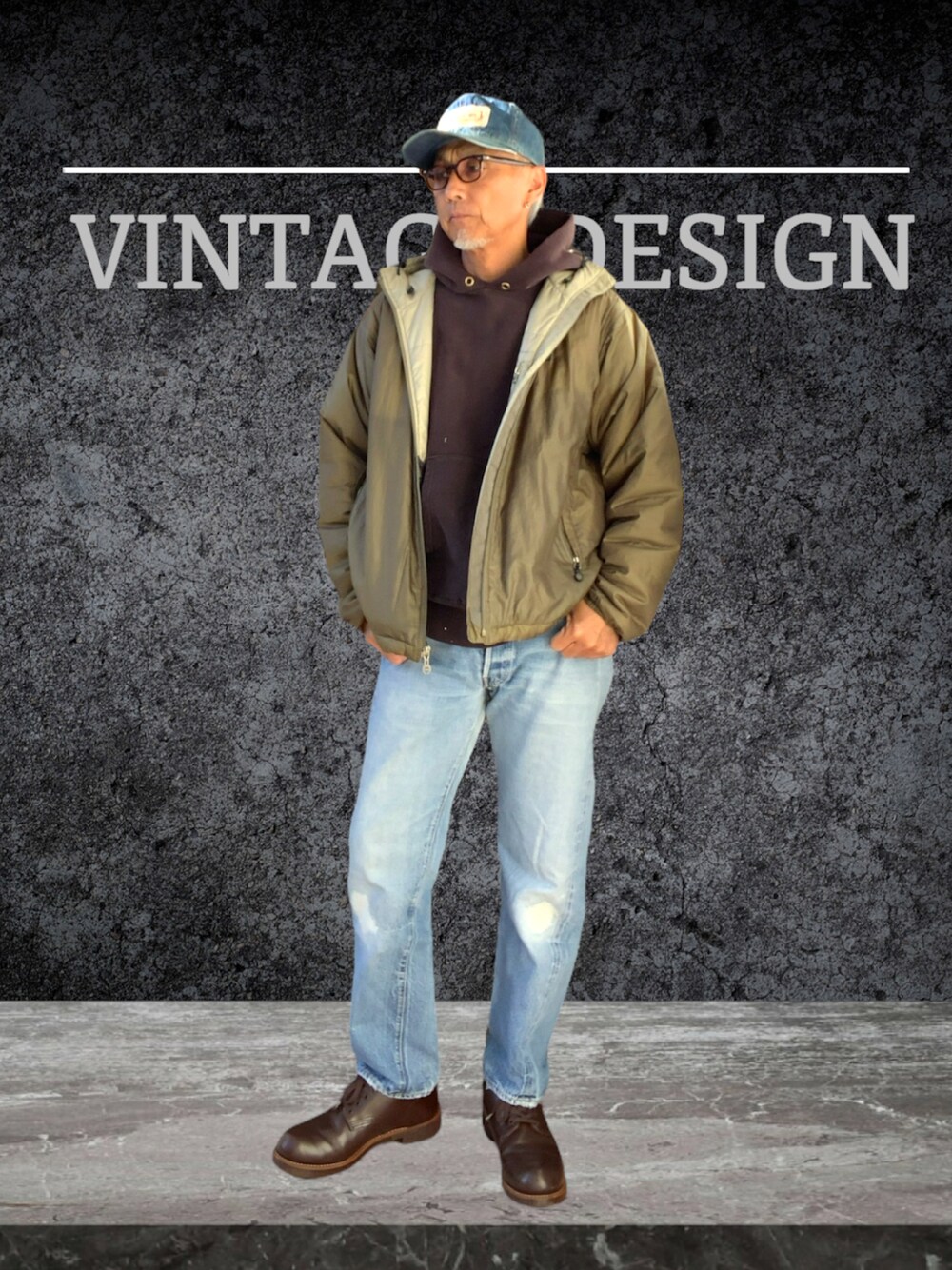 「アメカジ、ダッズスタイル、アメリカンスタンダード、フォアマン、リバースウィーブ、古着好きな人と繋がりたい」｜「RED WINGのアイテム（ブーツ、ブラウン系）」を使った、kazu1969さん（メンズ・170cm）の冬コーディネートの1枚目の写真