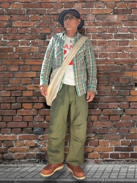 「アイテム（カーゴパンツ）」を使った、kazu1969さん（メンズ・170cm）の秋コーディネート