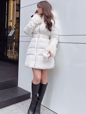 「RESEXXY（リゼクシー）のストレッチスレンダーミドルブーツ（ブーツ）」を使った、YURINAさん（レディース・154cm）の秋コーディネート