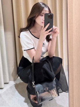 「RESEXXY（リゼクシー）のアイテム（Tシャツ/カットソー）」を使った、YURINAさん（レディース・154cm）の春コーディネート