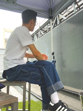 「アイテム（サロペット/オーバーオール）」を使った、Reomaさん（メンズ・171cm）の夏コーディネート