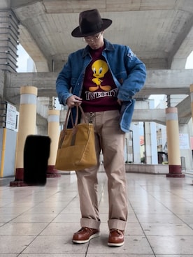 「Buzz Rickson's（バズリクソンズ）のアイテム」を使った、Reomaさん（メンズ・171cm）の冬コーディネート