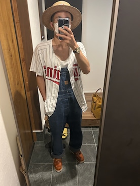 「アイテム（オールインワン・サロペット）」を使った、Reomaさん（メンズ・171cm）の夏コーディネート