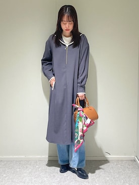 「eness（エネス）のアイテム」を使った、天本さん（レディース・165cm）の春コーディネート