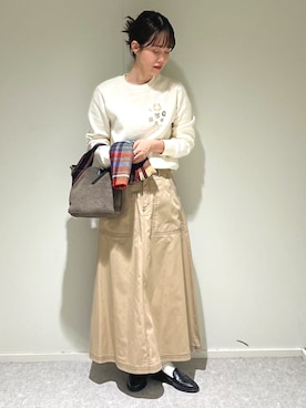 「イエベ春」｜天本さん（レディース・165cm）の冬コーディネート