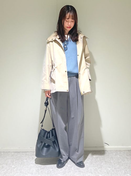 セール】SHIPS any:〈手洗い可能〉シャンブレー テントライン フード