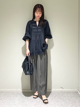 「SHIPS any（シップス エニィ）のアイテム」を使った、天本さん（レディース・165cm）の春コーディネート