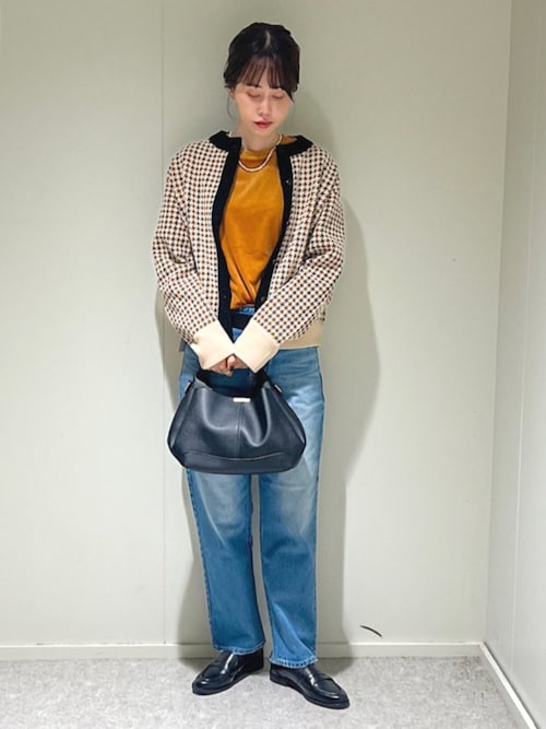 SHIPS any:〈手洗い可能〉モールヤーン クルーネック 千鳥柄