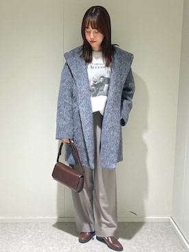 「アイテム（その他アウター、グレー系）」を使った、天本さん（レディース・165cm）の秋コーディネート
