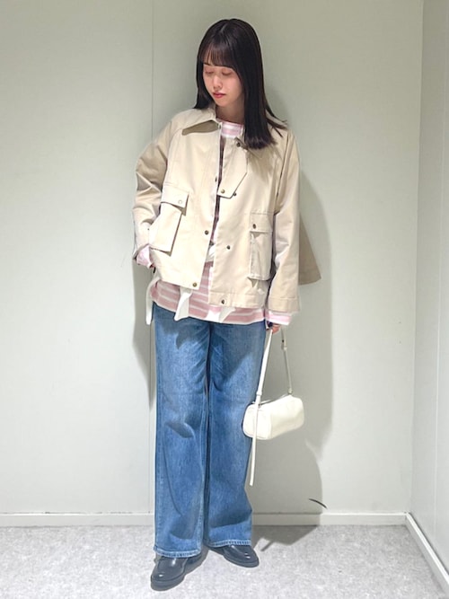 SHIPS any:〈手洗い可能〉シャンブレー Aライン フレア ショート