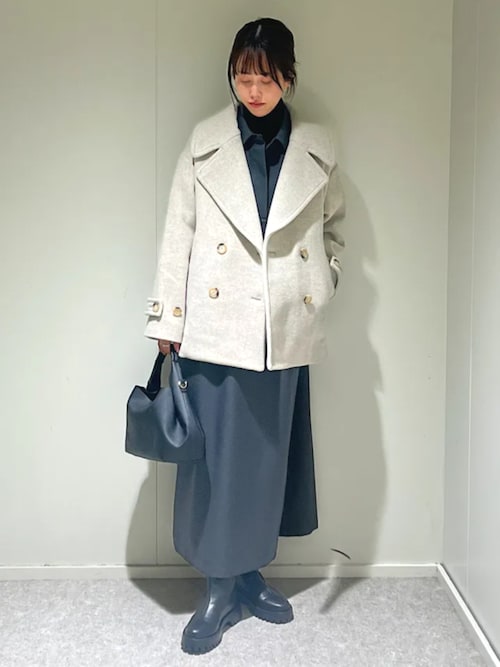 SHIPS any: カシミヤ ミックス テーラード ショート Pコート