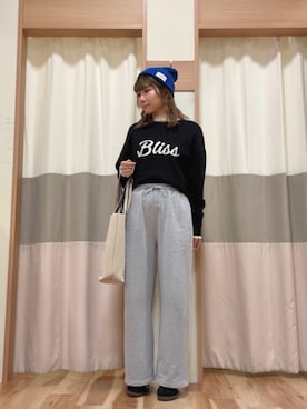 「Samansa Mos2 blue（サマンサモスモスブルー）のアイテム（帽子）」を使った、ym.さん（レディース・160cm）の秋コーディネート