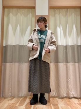 「Samansa Mos2 blue（サマンサモスモスブルー）のアイテム（ノーカラージャケット）」を使った、ym.さん（レディース・160cm）の秋コーディネート