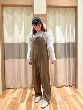 「Samansa Mos2 blue（サマンサモスモスブルー）のアイテム（オールインワン・サロペット）」を使った、ym.さん（レディース・160cm）の夏コーディネート