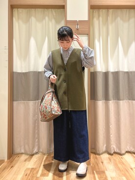 「SM2（エスエムツー）のアイテム（デニムパンツ）」を使った、ym.さん（レディース・160cm）の秋コーディネート